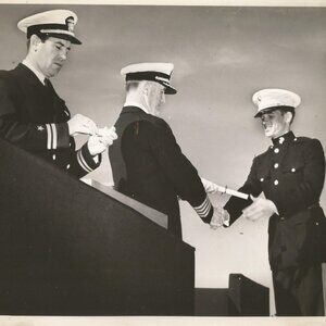 40's WWII U.S. Naval Officers Winging Ceremony B & W Publicity Photo  8" x 10"